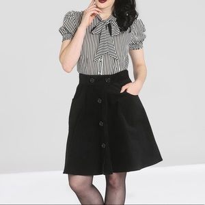 Hellbunny Wonder Years Mini Skirt Black corduroy 4x uk22 US 18